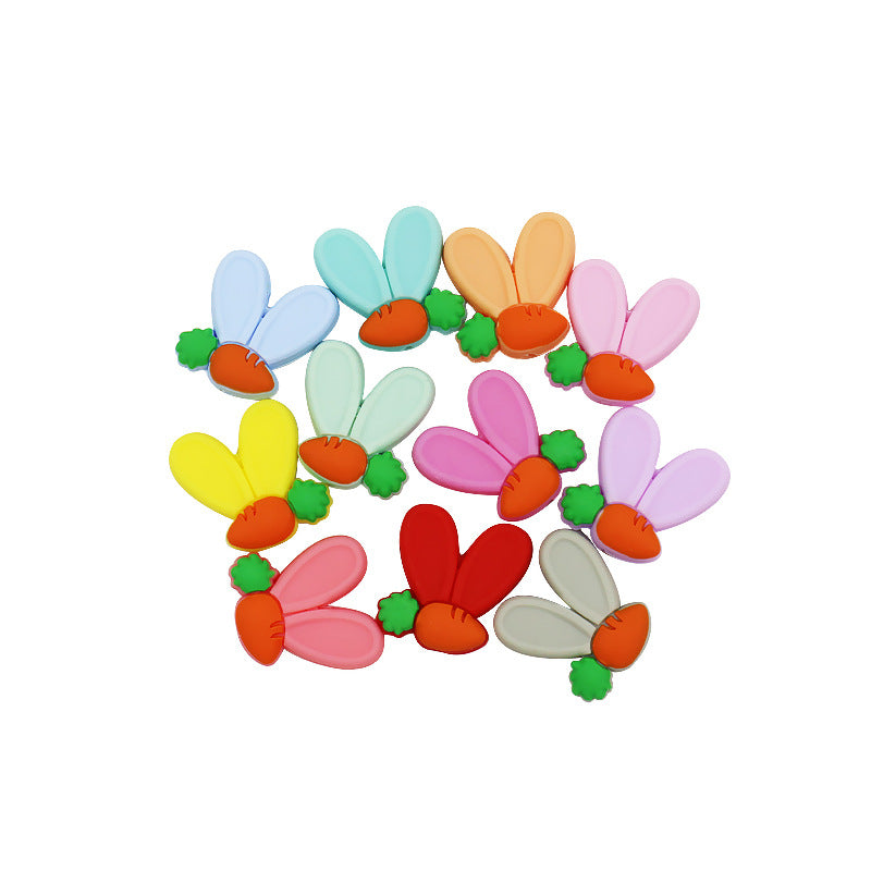 Wholesale 50pcs Teether Silicone Flower Beads